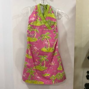 Lilly Pulitzer Dresses - Lilly Pulitzer flamingo palm tree dress size 14 Lilly Pulitzer Dresses - Lilly Pulitzer flamingo palm tree dress size 14